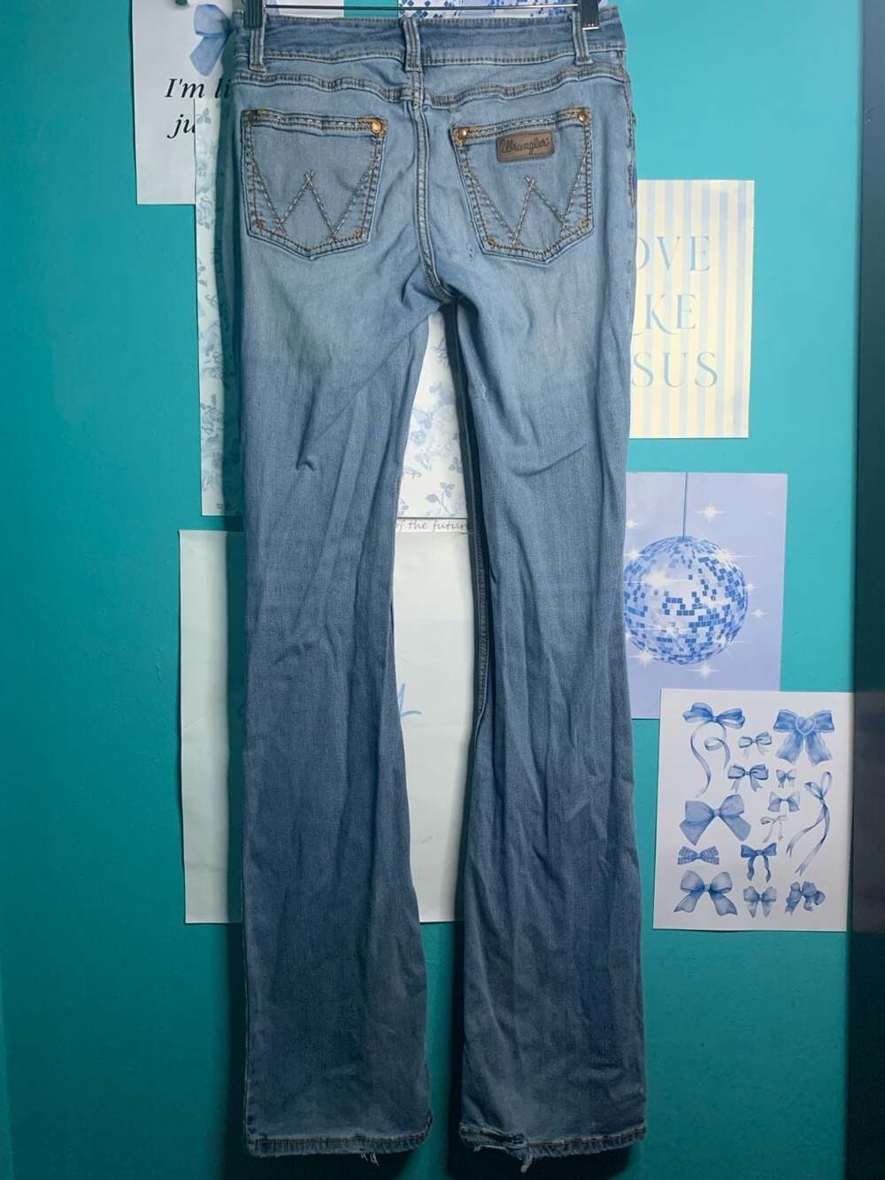 Wrangler Retro Hallie Mid Rise Bootcut Jeans Distressed